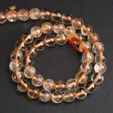 Natural Citrine Quartz Beads Yellow Crystal Stone Round Spacer Beads 6-12mm