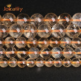Natural Citrine Quartz Beads Yellow Crystal Stone Round Spacer Beads 6-12mm