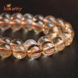 Natural Citrine Quartz Beads Yellow Crystal Stone Round Spacer Beads 6-12mm