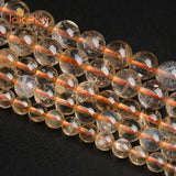 Natural Citrine Quartz Beads Yellow Crystal Stone Round Spacer Beads 6-12mm