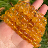 Natural Citrines Stone Beads Yellow Crystal Round Loose Spacer Beads