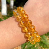 Natural Citrines Stone Beads Yellow Crystal Round Loose Spacer Beads