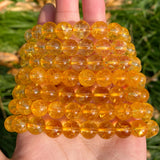 Natural Citrines Stone Beads Yellow Crystal Round Loose Spacer Beads