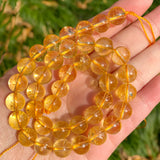 Natural Citrines Stone Beads Yellow Crystal Round Loose Spacer Beads