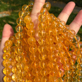 Natural Citrines Stone Beads Yellow Crystal Round Loose Spacer Beads
