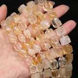 Natural Clean Citrine Faceted Cube Beads 14'' 10-11mm
