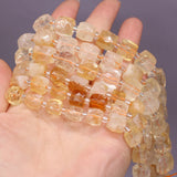 Natural Clean Citrine Faceted Cube Beads 14'' 10-11mm