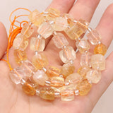 Natural Clean Citrine Faceted Cube Beads 14'' 10-11mm