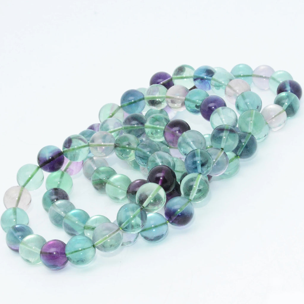 Natural Clean Fluorite Round Beads Bracelet 12mm