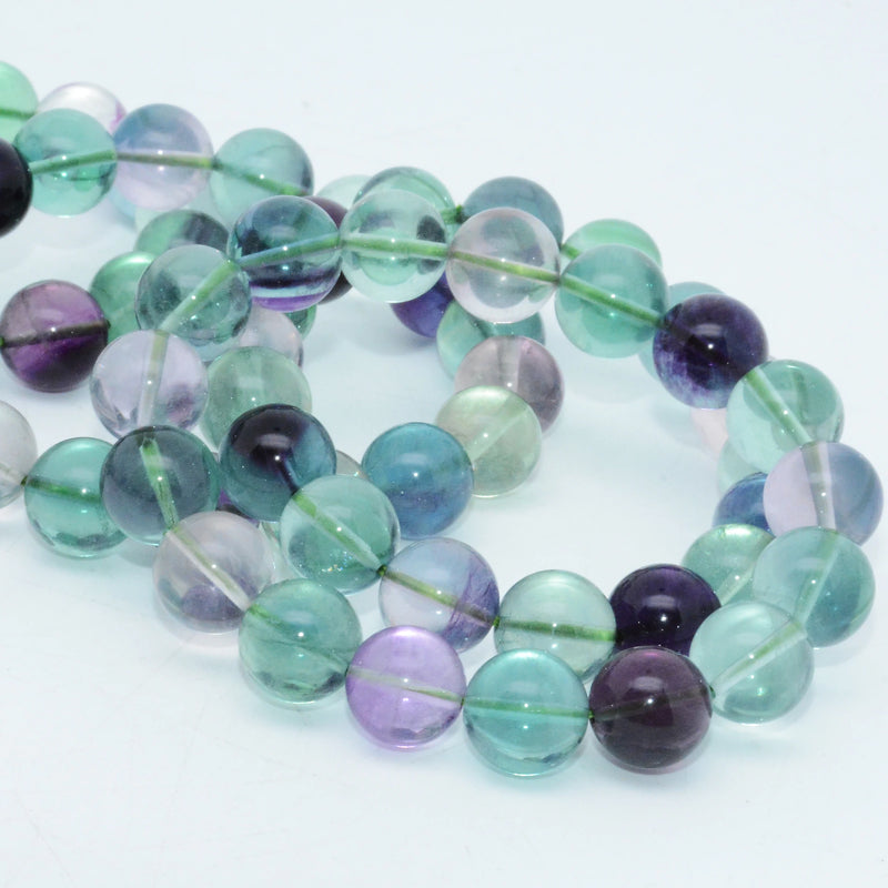 Natural Clean Fluorite Round Beads Bracelet 12mm