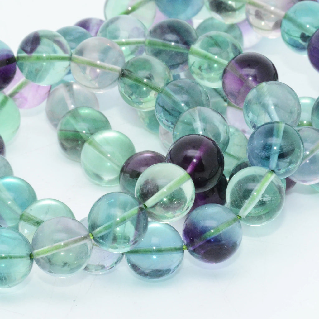 Natural Clean Fluorite Round Beads Bracelet 12mm