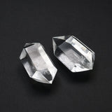 Natural Clear Crystal Double Point Quartz Pendant Chakra Reiki Healing Stone