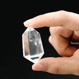 Natural Clear Crystal Double Point Quartz Pendant Chakra Reiki Healing Stone