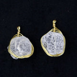 Natural Clear Crystal Pendant Wire Wrap Raw Ore Mineral Quartz Crystal
