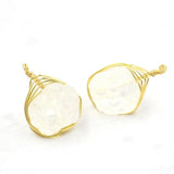 Natural Clear Crystal Pendant Wire Wrap Raw Ore Mineral Quartz Crystal