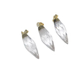 Bullet Crystal Pendant for Women Clear Quartz Charms Long Face Jewellery