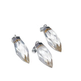 Bullet Crystal Pendant for Women Clear Quartz Charms Long Face Jewellery
