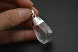 Natural Clear Crystal Quartz Surface Cutting Nugget Stone Pendant