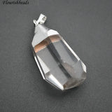 Natural Clear Crystal Quartz Surface Cutting Nugget Stone Pendant