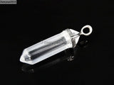 Clear Crystal Rock Pendant Necklace Earrings Set