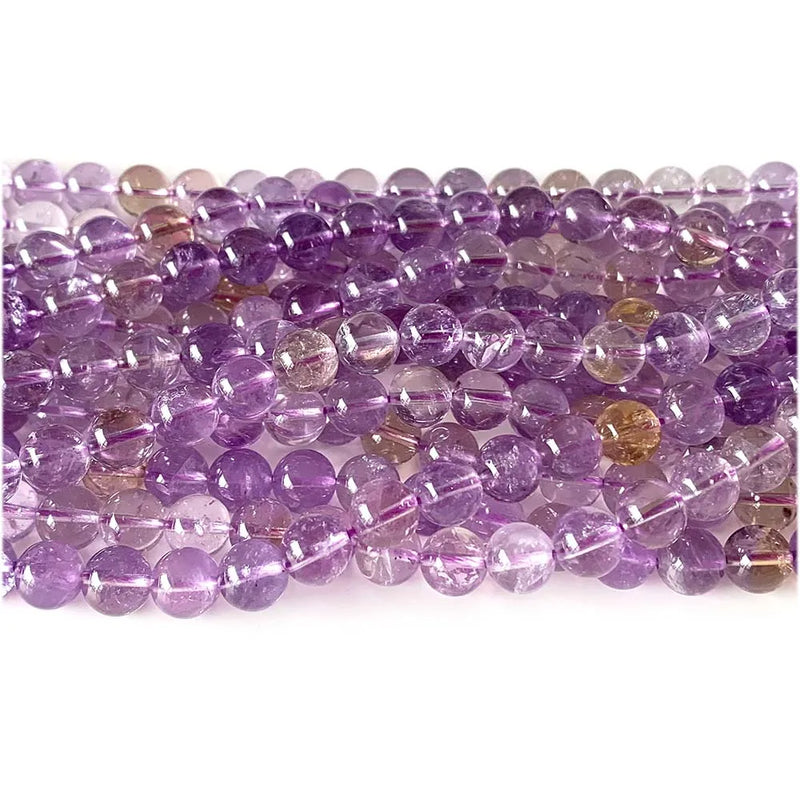 Natural Ametrine Quartz Smooth Round Beads 07918