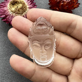Clear Quartz Buddha Head Pendant Crystal Carving Laughing Buddha Charm Necklace