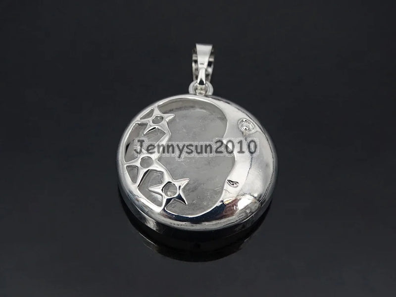 Clear Quartz Round Pendant Charm Beads Healing Jewelry 10Pcs/Pack
