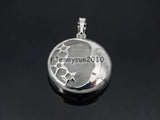 Clear Quartz Round Pendant Charm Beads Healing Jewelry 10Pcs/Pack