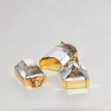 Clear Quartz Rectangle Pendant Jewelry Making Plating Crystal Stone Necklace