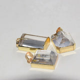 Clear Quartz Rectangle Pendant Jewelry Making Plating Crystal Stone Necklace