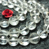 Clear Rock Crystal Faceted Coin Loose Beads Gemstone Bracelet Necklace DIY