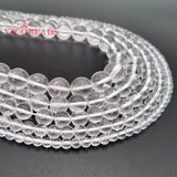 Natural Rock Crystal Quartz Stone Beads 4-12mm for DIY Jewelry