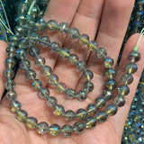 Green Rainbow Quartz Beads 15'' Round Faceted for Jewelry Making