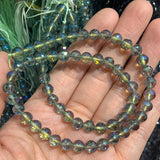 Green Rainbow Quartz Beads 15'' Round Faceted for Jewelry Making