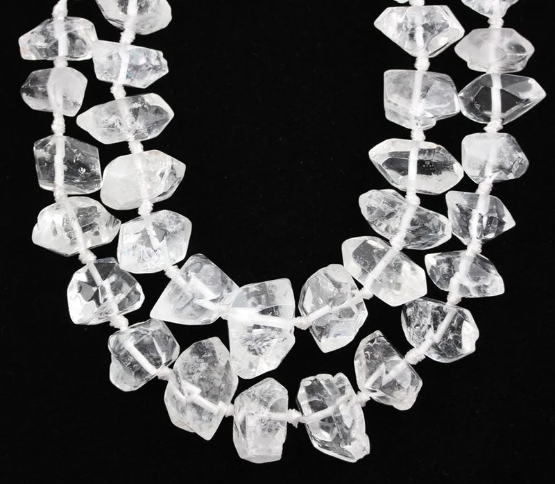 Natural Clear Crystal Nugget Beads Pendant Jewelry Raw Quartz Loose Beads