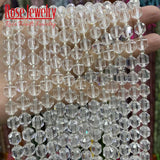 Clear Quartz Faceted Stone Spacer Beads for Jewelry Making