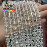 8mm Clear Crystal Quartz Faceted Stone Beads DIY Jewelry Making
