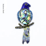 Cloisonne Brooch Pink Crystal Parrot Shaped Pendant