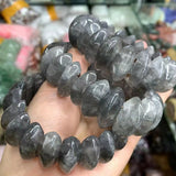 Cloudy Quartz Stone Bracelet Natural Gemstone Bangle for Women