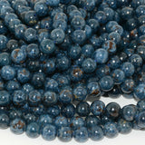 Natural Cobalt Spinel Loose Round Beads 6.8mm With Biotite
