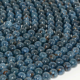 Natural Cobalt Spinel Loose Round Beads 6.8mm With Biotite