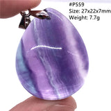 Colorful Fluorite Necklace Pendant Gemstone Silver Jewelry