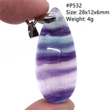 Colorful Fluorite Necklace Pendant Gemstone Silver Jewelry