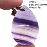 Colorful Fluorite Necklace Pendant Gemstone Silver Jewelry