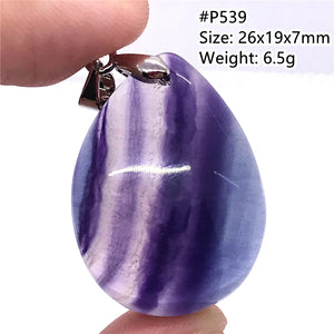 Colorful Fluorite Necklace Pendant Gemstone Silver Jewelry