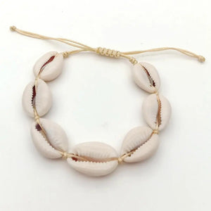 Cowrie Shell Charm Bracelet Natural Shell Jewelry