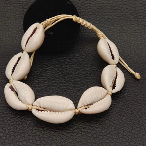 Cowrie Shell Charm Bracelet Natural Shell Jewelry