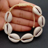 Cowrie Shell Charm Bracelet Natural Shell Jewelry