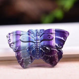 Fluorite Butterfly Pendant Necklace Charm Jewelry Gemstone Chinese Amulet