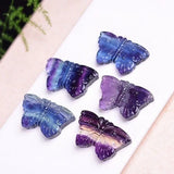 Fluorite Butterfly Pendant Necklace Charm Jewelry Gemstone Chinese Amulet